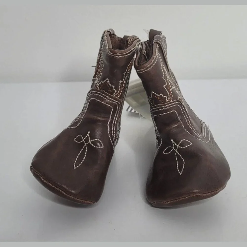 Western Boots Rising Star 9-12 month Shoes NEW Cowboy Shoes Brown‎ Soft Booties